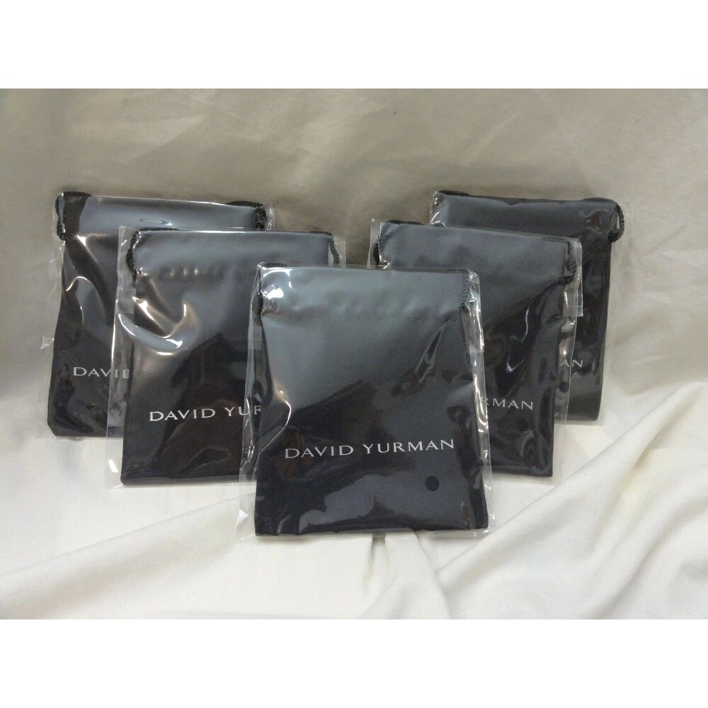Lot of 5 David Yurman Black Medium Pouches  4.3” x 3.5 Medium for Bangles, NWOT